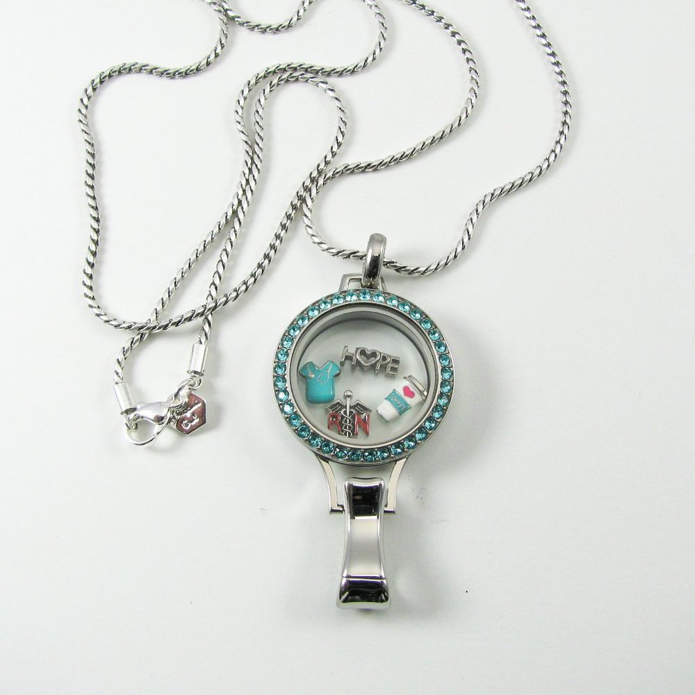 Origami Owl Nurse Lanyard Locket Charms Chain Set